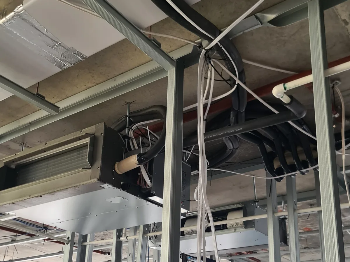 FCU installation with services and pipework